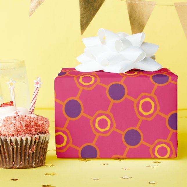 Papel de Presente Monograma Ousado Alegre (Festa de aniversário)