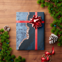 Papel De Presente Monograma Personalizado de Agitação Lítida Dourada