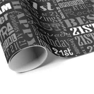 Papel De Presente Monograma personalizado do partido de aniversário