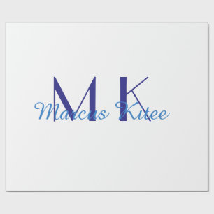 Papel De Presente monograma simples minimalista nome personalizado a