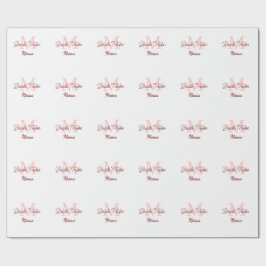 Papel De Presente monograma tribo da noiva vermelho simples mini chá