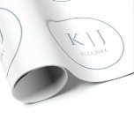 Papel De Presente Monogramas Azul Empoeirado Elegante Casamento Mini<br><div class="desc">Impresso com iniciais de monograma para casais em cor azul empoeirado personalizada,  ótimo para casamentos,  noivados,  aniversários,  etc. (que você pode editar,  alterar e personalizar) em um design simples e elegante!</div>