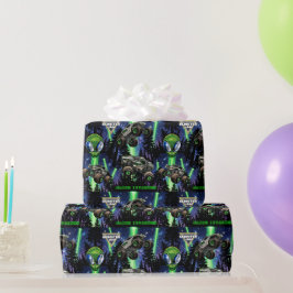 Papel De Presente Monster Jam - Aniversário de Invasão Alienígena