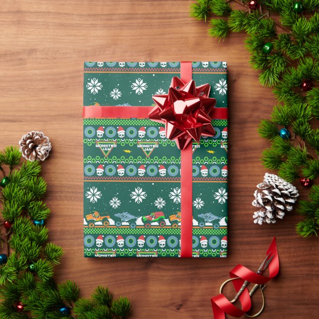 Papel De Presente Monster Jam Suéter de Natal Feio (Presente de Natal)