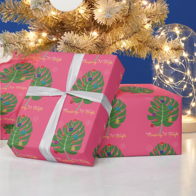 Papel De Presente Monstera Leaf Monsterry & Bright Plant Lover (Feriados)