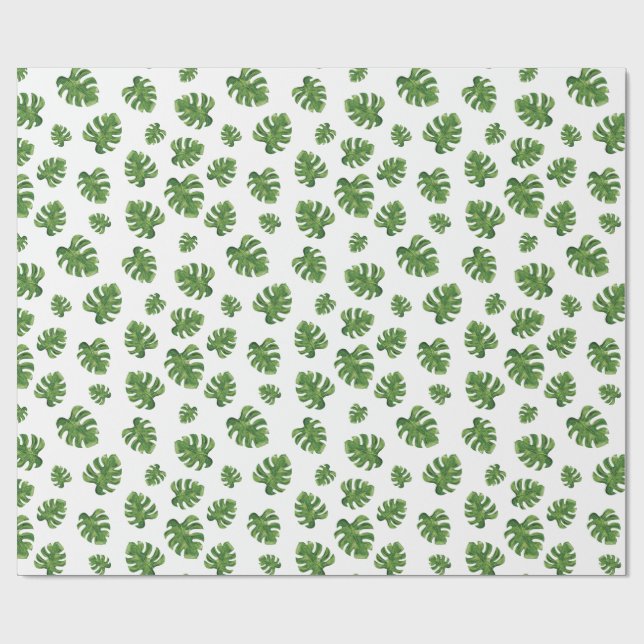 Papel De Presente Monstera Leaf Wrapping Paper 30 in x 6 ft (Aberto)