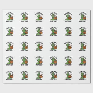 Papel De Presente Monstro de Doces de Halloween Gráfico de Tratament