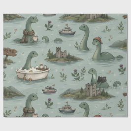 Papel De Presente Monstro do Lago Ness 