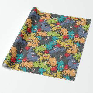 Papel De Presente Monstro engraçados bonitos pequenos