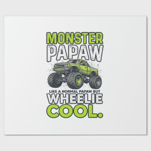 Papel De Presente Monstro Papaw Rodinha Legal Caminhão Monstro Engra