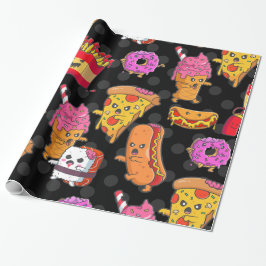 Papel De Presente Monstros de comida rápida Dia de as Bruxas engraça