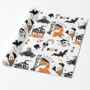 Papel De Presente Monstros de festas de Halloween