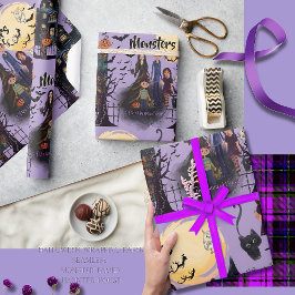 Papel De Presente Monstros do Halloween Contínuo da Casa Assombrada