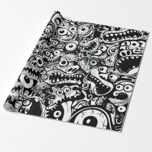 Papel De Presente monstros feio abstrato assustador assustador