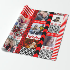 Papel De Presente Montagem de fotos de Natal de 9 retratos da famíli