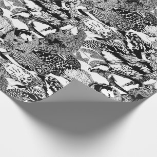 Papel De Presente Montagem de madeira do bicho do crachá