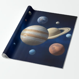 Papel De Presente Montagem do Sistema Solar