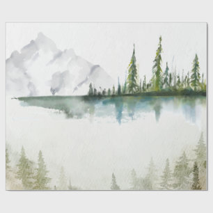 Papel De Presente Montanha,Floresta,Lago