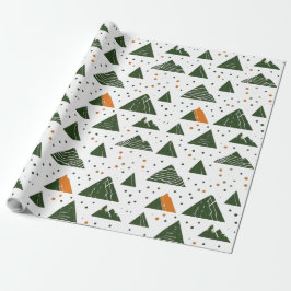 Papel De Presente Montanha mínima, verde