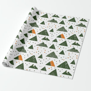 Papel De Presente Montanha mínima, verde