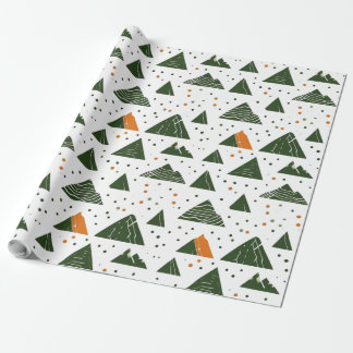 Papel De Presente Montanha mínima, verde