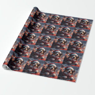 Papel De Presente Montanha-russa do Cão Kelpie Australiano Natal