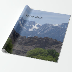 Papel De Presente Montanhas de Lone Pine com neve no topo   