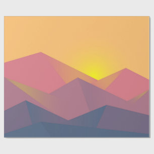 Papel De Presente Montanhas Rústicas Geométricas Minimalistas