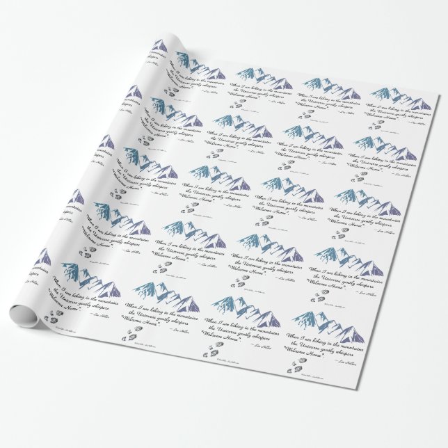 Papel De Presente Montanhas subindo sussurros do Universo Bem-vindos (Desenrolado)