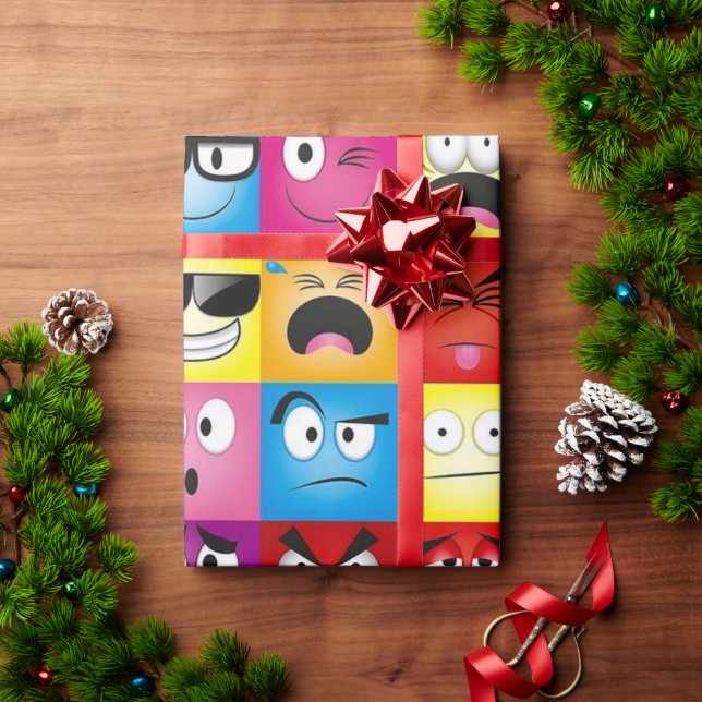 Papel De Presente Moods and Emoticons (Presente de Natal)