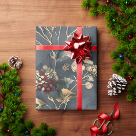 Papel De Presente Moody Floral Winter