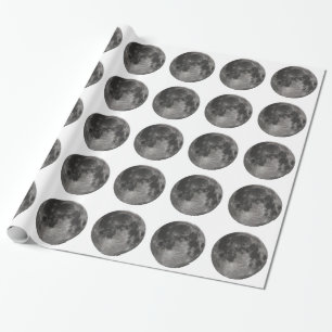 Papel De Presente Moon Space Office Party Chá Paz Amor Arte