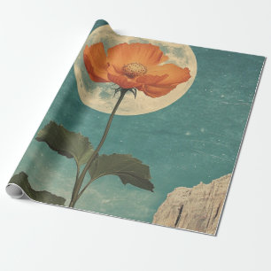 Papel De Presente Moonlit Orange Bloom - Vintage Boho Charm