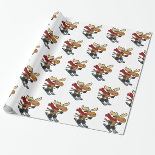 Papel De Presente Moose está patinando no inverno  escolher cor de 