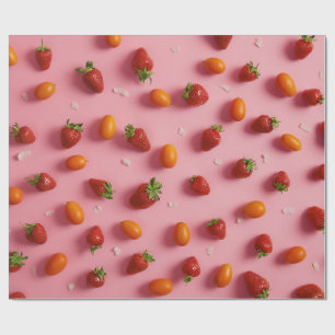 Papel De Presente Morango e tomate