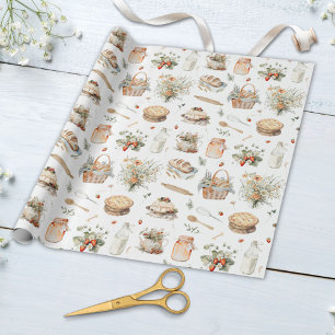 Papel De Presente Morango Floral Aquarela Caprichosa País