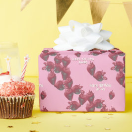 Papel De Presente Morangos Doces Personalizados