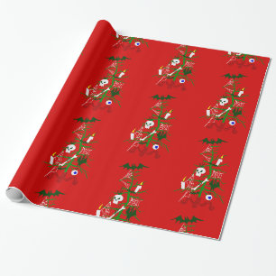 Papel De Presente morcego de árvore de natal feio