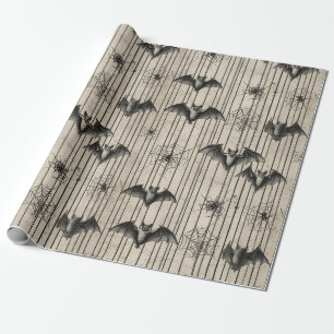Papel De Presente Morcegos e teias-aranha em tiras em relevo