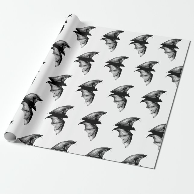 Papel De Presente Morcegos Vampiros Góticos (Desenrolado)