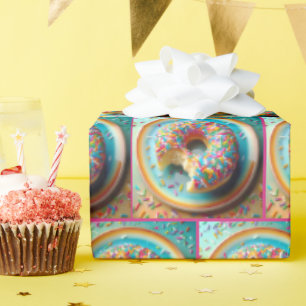 Papel De Presente Morda de Rosquinha com bordas