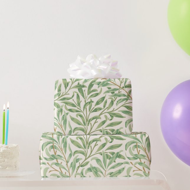 Papel De Presente Morris - Padrão antigo de folhas e ramos de salgue (Presentes para festas)