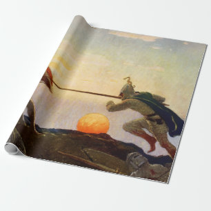 Papel De Presente “Morte do Rei Artur e Sir Mordred” por NC Wyeth