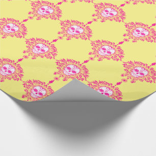 Papel De Presente Morto Damask - Chic Sugar Skulls - Papel de enrola