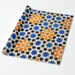 Papel De Presente Mosaico árabe de azulejos em estilo marroquino, de