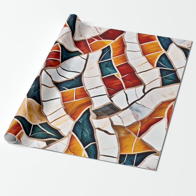 Papel De Presente Mosaico Cristal Opulente (Desenrolado)