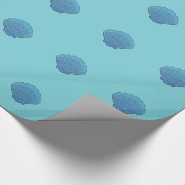 Papel De Presente Mosaico de Concha Marinha Azul (Ponta)