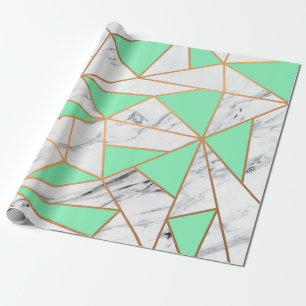 Papel De Presente Mosaico do Ouro Marble