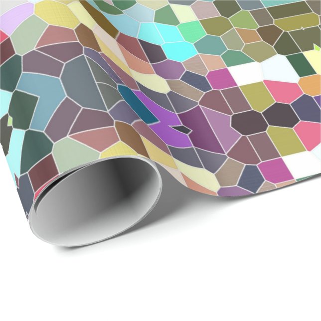 Papel De Presente Mosaico Flor (Ponta do rolo)