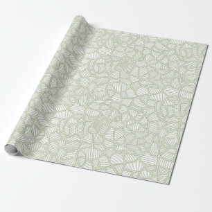 Papel De Presente Mosaico Folha Aleatória Verde Pálido